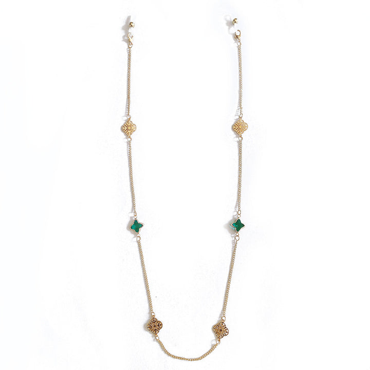 Elegant Necklace with Sparkling Green Stones Stornfield
