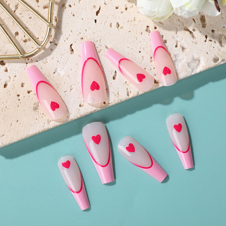 Artificial nails with romantic heart design Stornfield