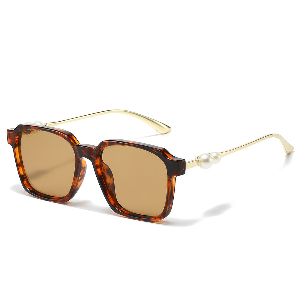 Chic Square Frame Sunglasses with Pearl Accents Stornfield