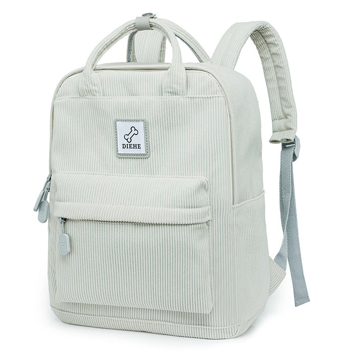 Corduroy Textured Laptop School Backpack Stornfield