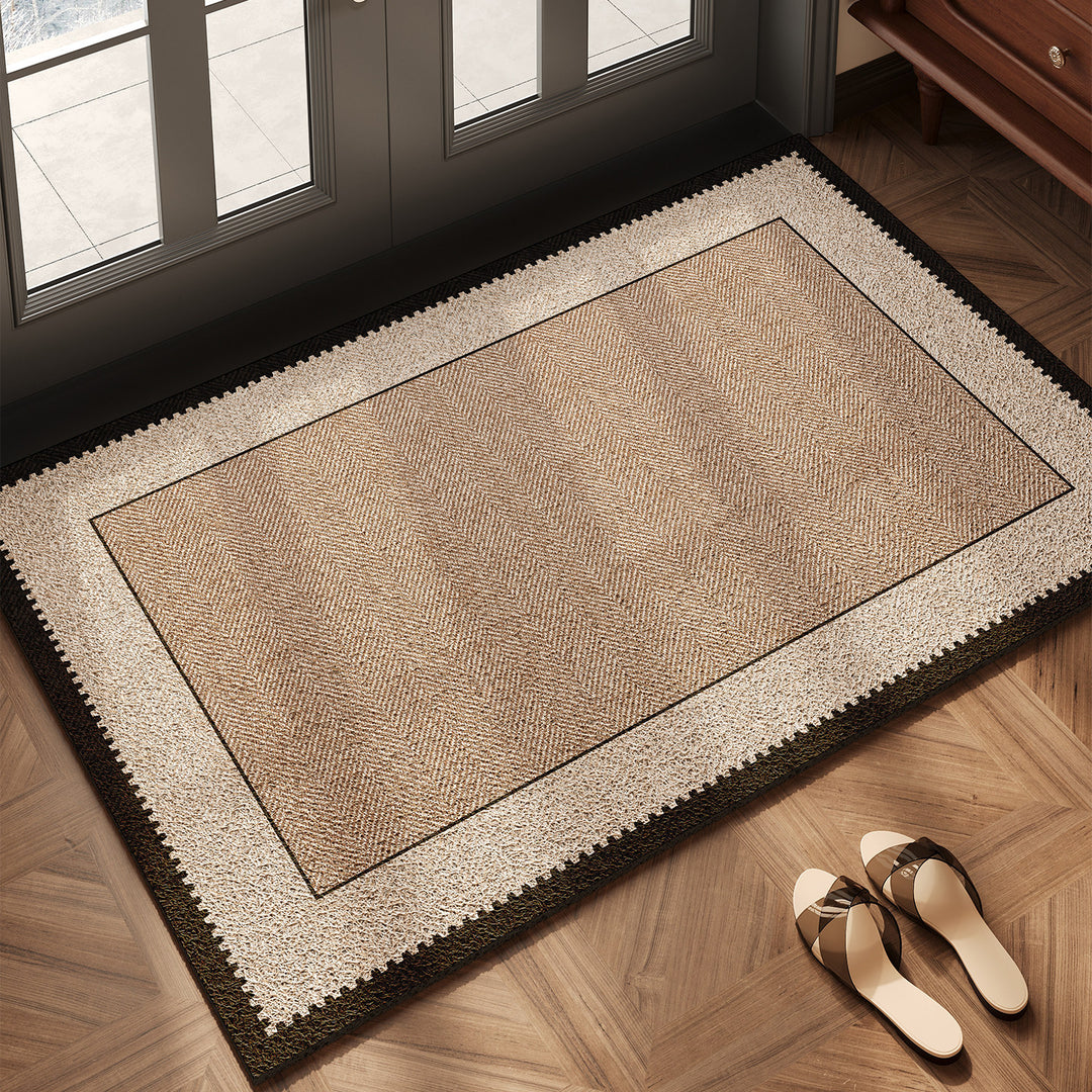 Elegant Herringbone Design Entryway Mat for Home