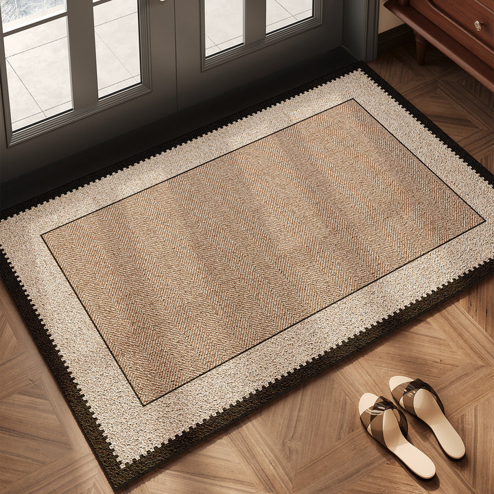 Elegant Herringbone Design Entryway Mat for Home