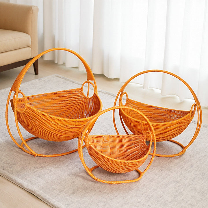 Modern Wicker Fruit Bowl with Stand Stornfield