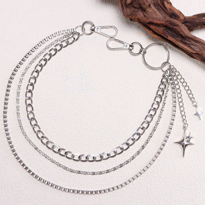 Fashionable keychain chain with sparkling stars Stornfield