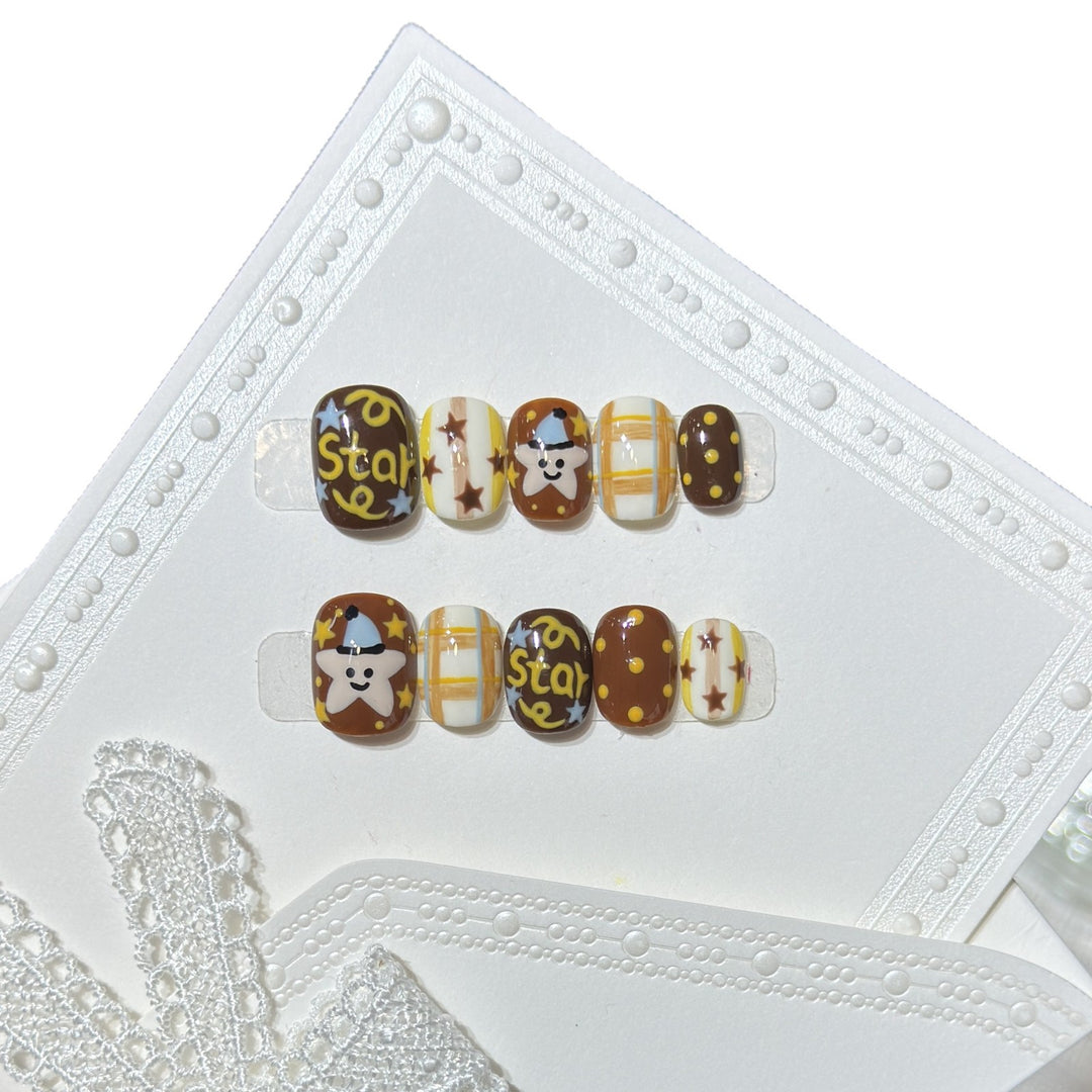 Playful Cartoon-Inspired Press-On Nail Set Stornfield