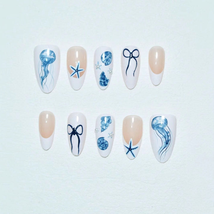 Artistic Jellyfish-Themed Press-On Nails Stornfield