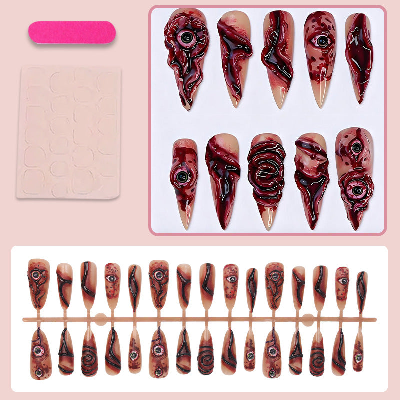 Creative nail art set with creepy design Stornfield