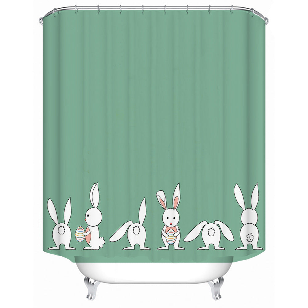 Whimsical Bunny Print Shower Curtain Stornfield