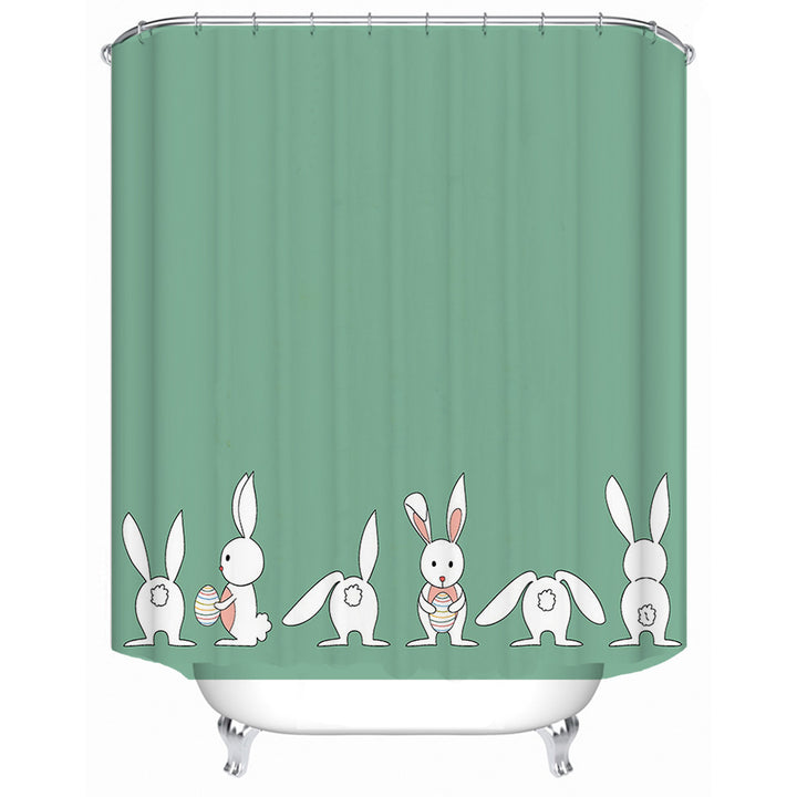 Whimsical Bunny Print Shower Curtain Stornfield