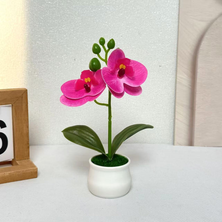 Realistic Artificial Orchid Floral Arrangement for Home Decor