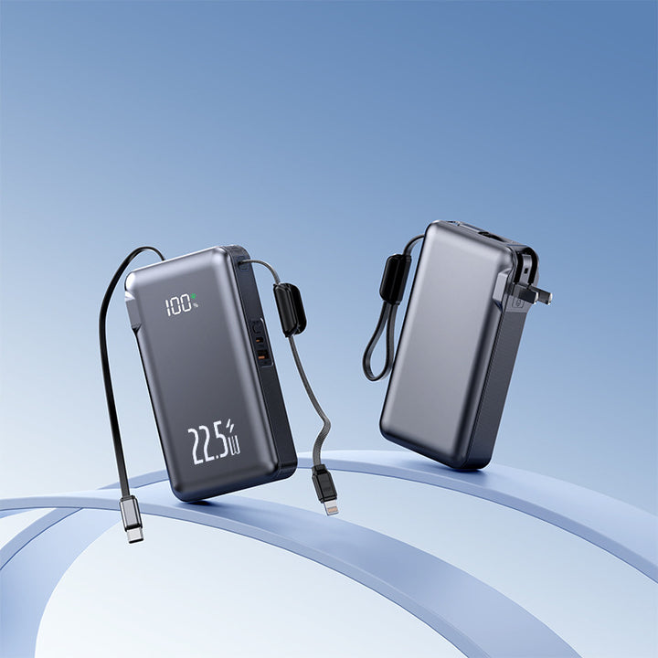 Portable power bank with integrated LCD display and fast charging function Stornfield