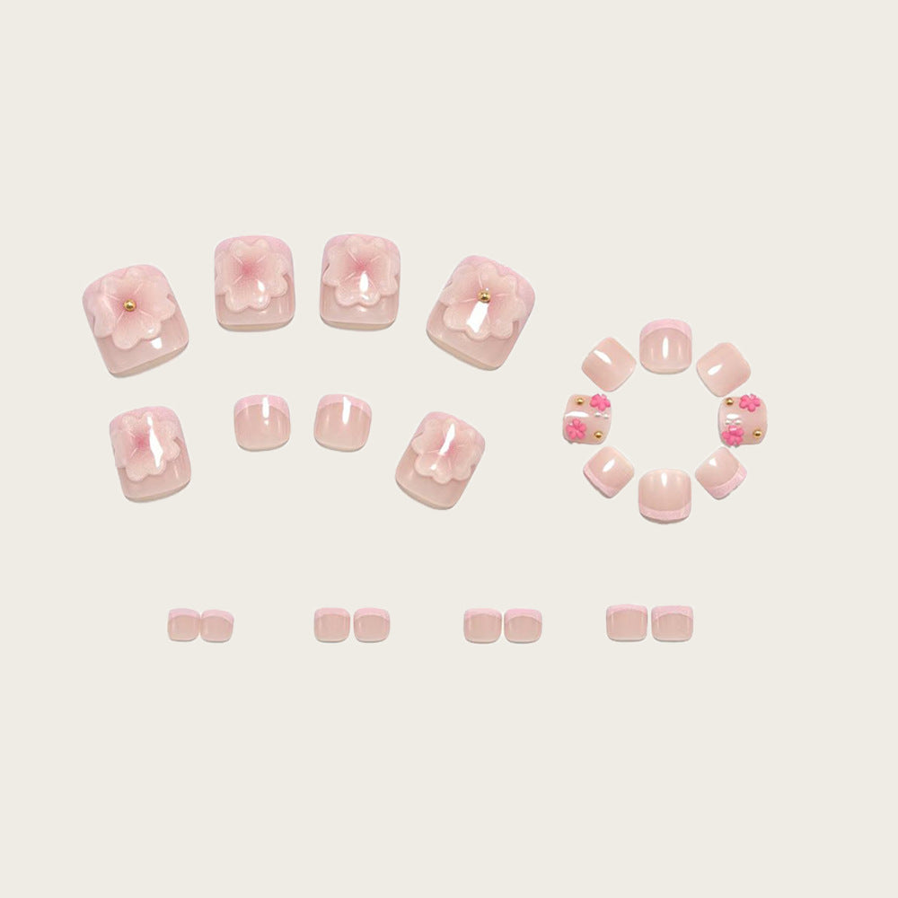 Artful toenail decorations with blooming accents Stornfield