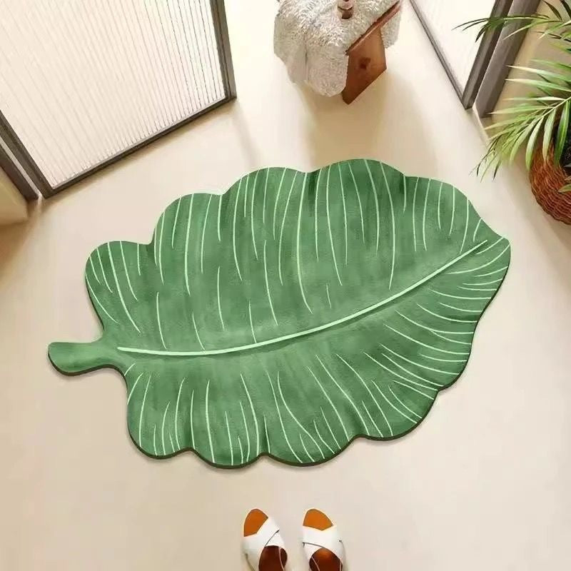 Leaf Shaped Decorative Area Rug