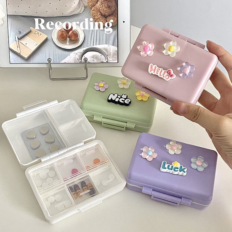 Practical storage box with colorful flower appliqués Stornfield