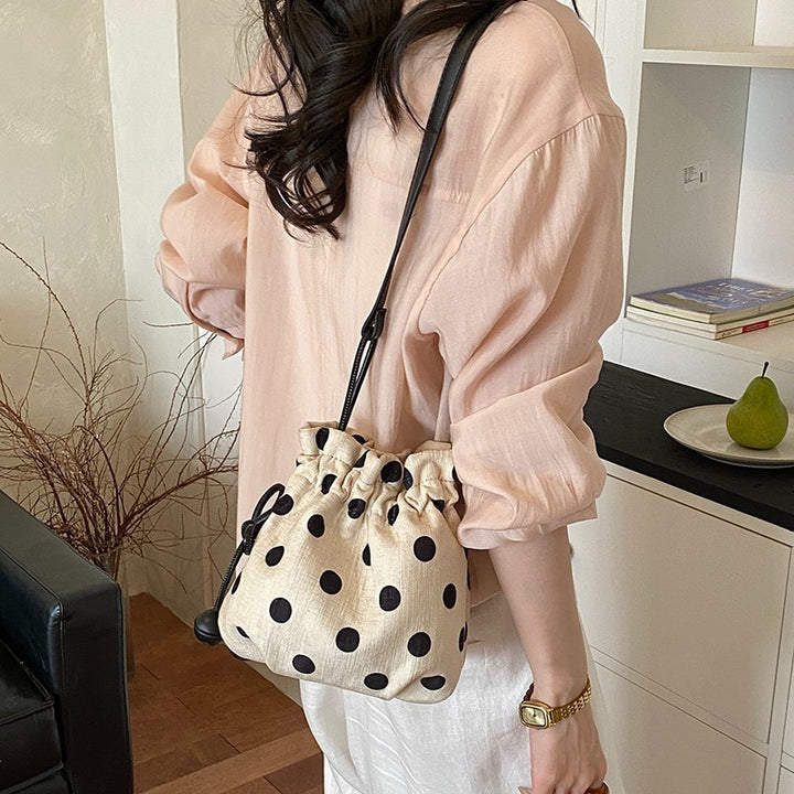 Polka Dot Drawstring Shoulder Bag Stornfield