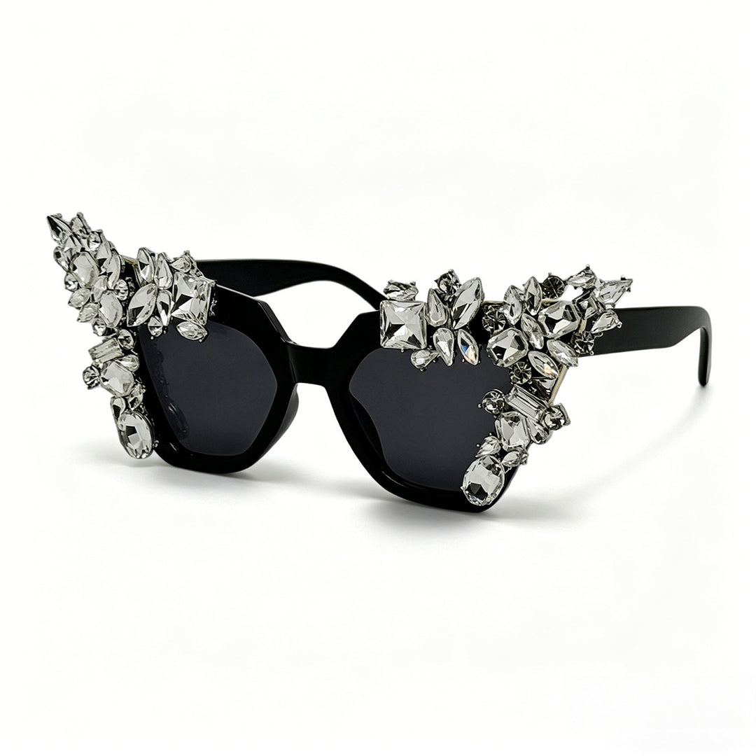 Ladies glamorous cat-eye sunglasses with extravagant crystal embellishments Stornfield
