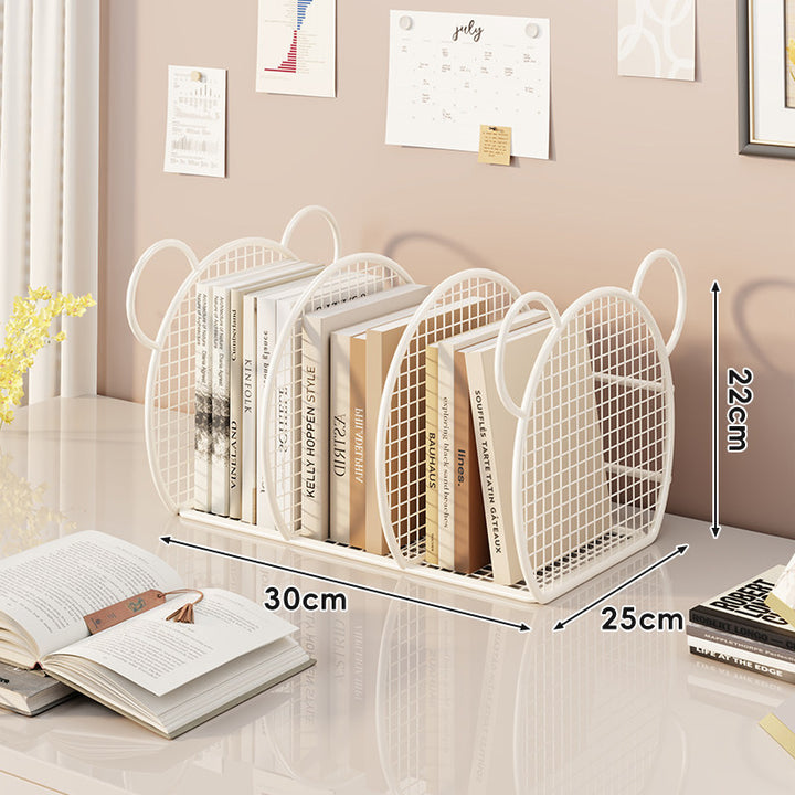 Desk Mesh Multi-Slot Book and File Organizer with Arched Dividers