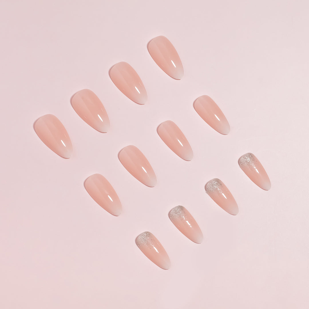 Premium Glossy Almond-Shaped Press-On Nail Tips Set Stornfield