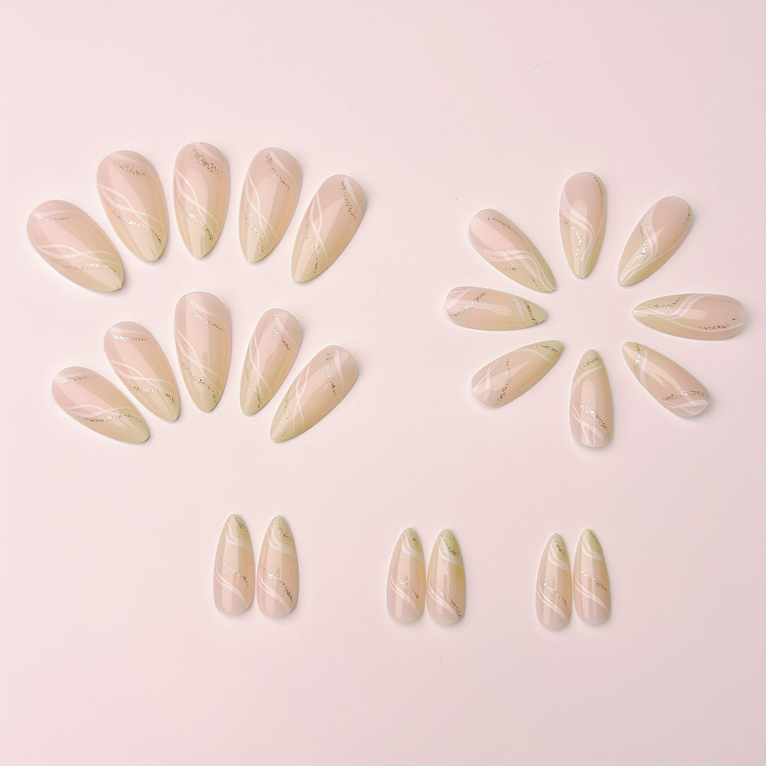Elegant artificial nails with glitter accents Stornfield