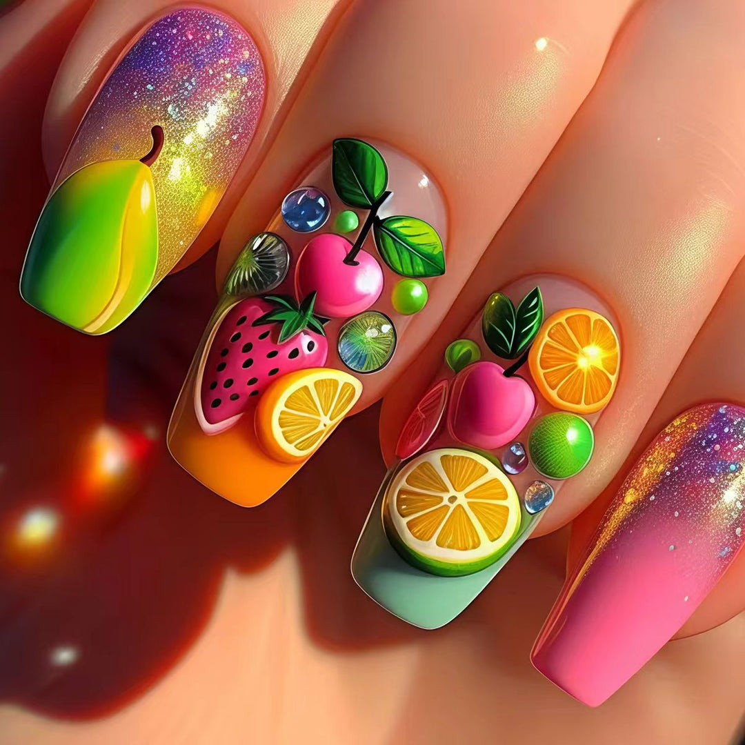 Creative nail art with fruity 3D design Stornfield