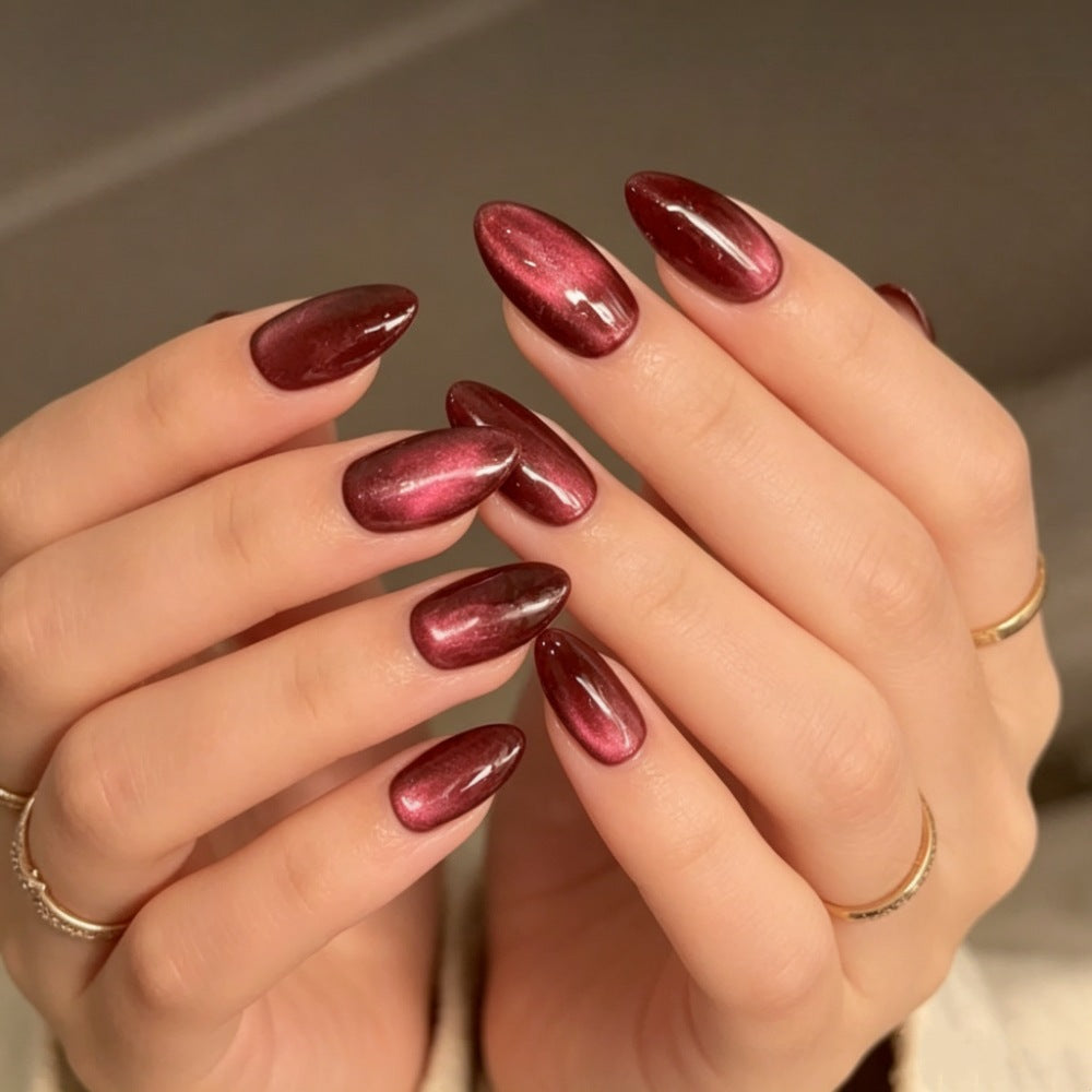 Glossy Ombre Almond-Shaped Press-On Nails Stornfield