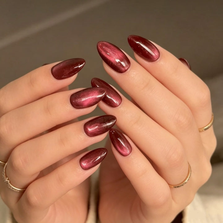 Glossy Ombre Almond-Shaped Press-On Nails Stornfield