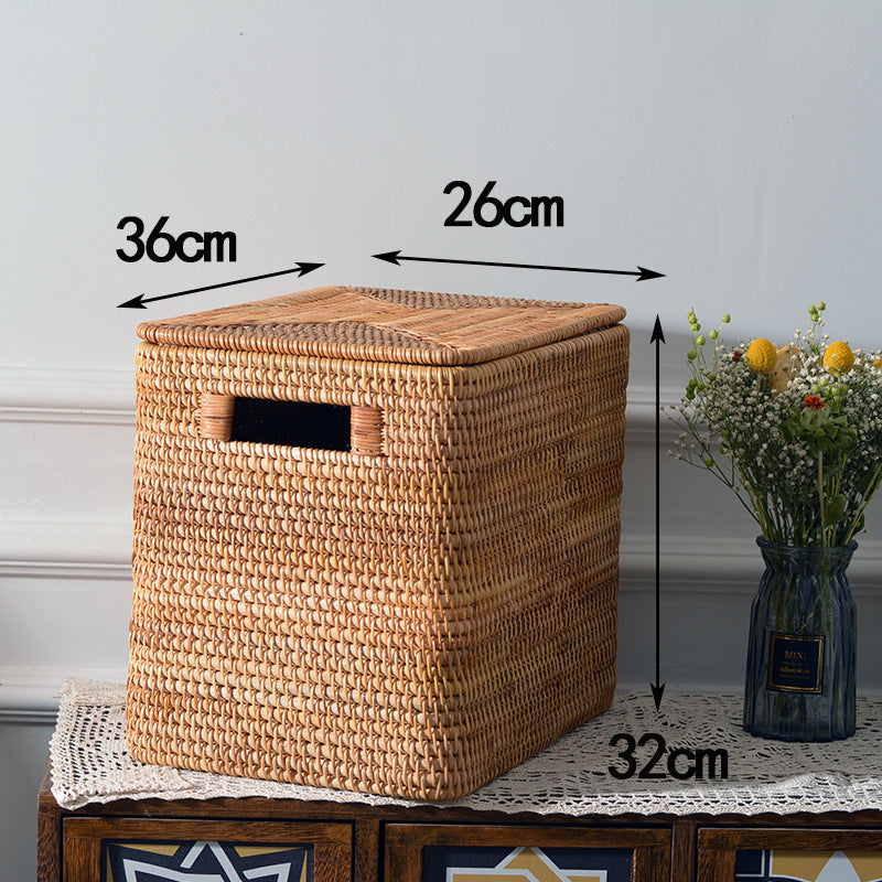 Women rectangular rattan storage basket Stornfield
