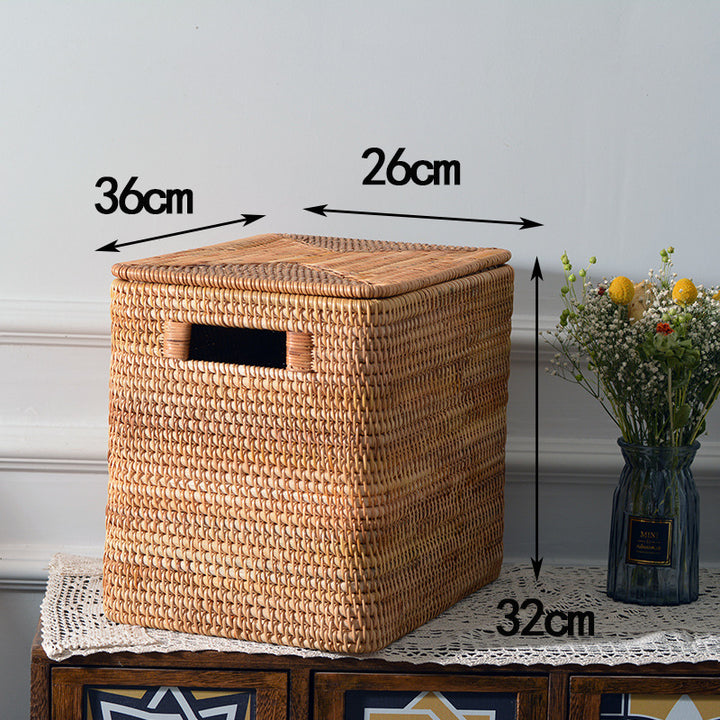 Women rectangular rattan storage basket Stornfield