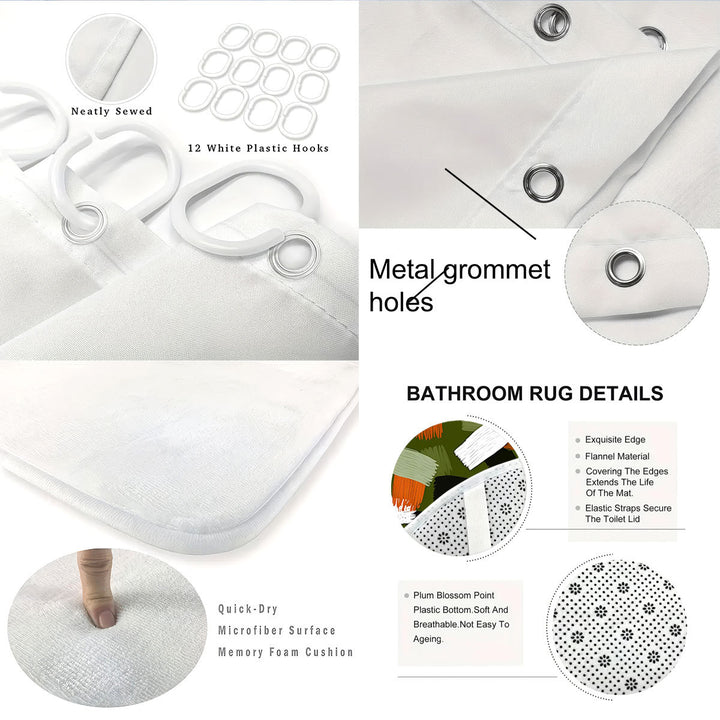 Bold Brushstroke Pattern Four-Piece Bathroom Set Stornfield