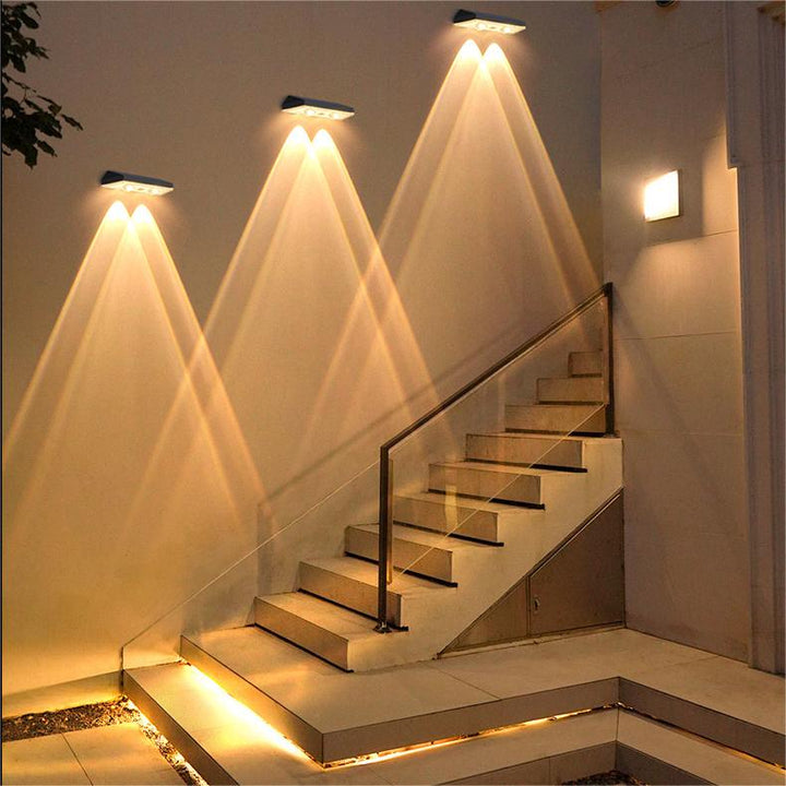 Stornfield | Warm White Outdoor Fence Solar Lights & RGB Color Changing Deck Solar Lights, LED Solar Lights for Outdoor Wall, Railing, Patio, Stairs, Garden, Backyard