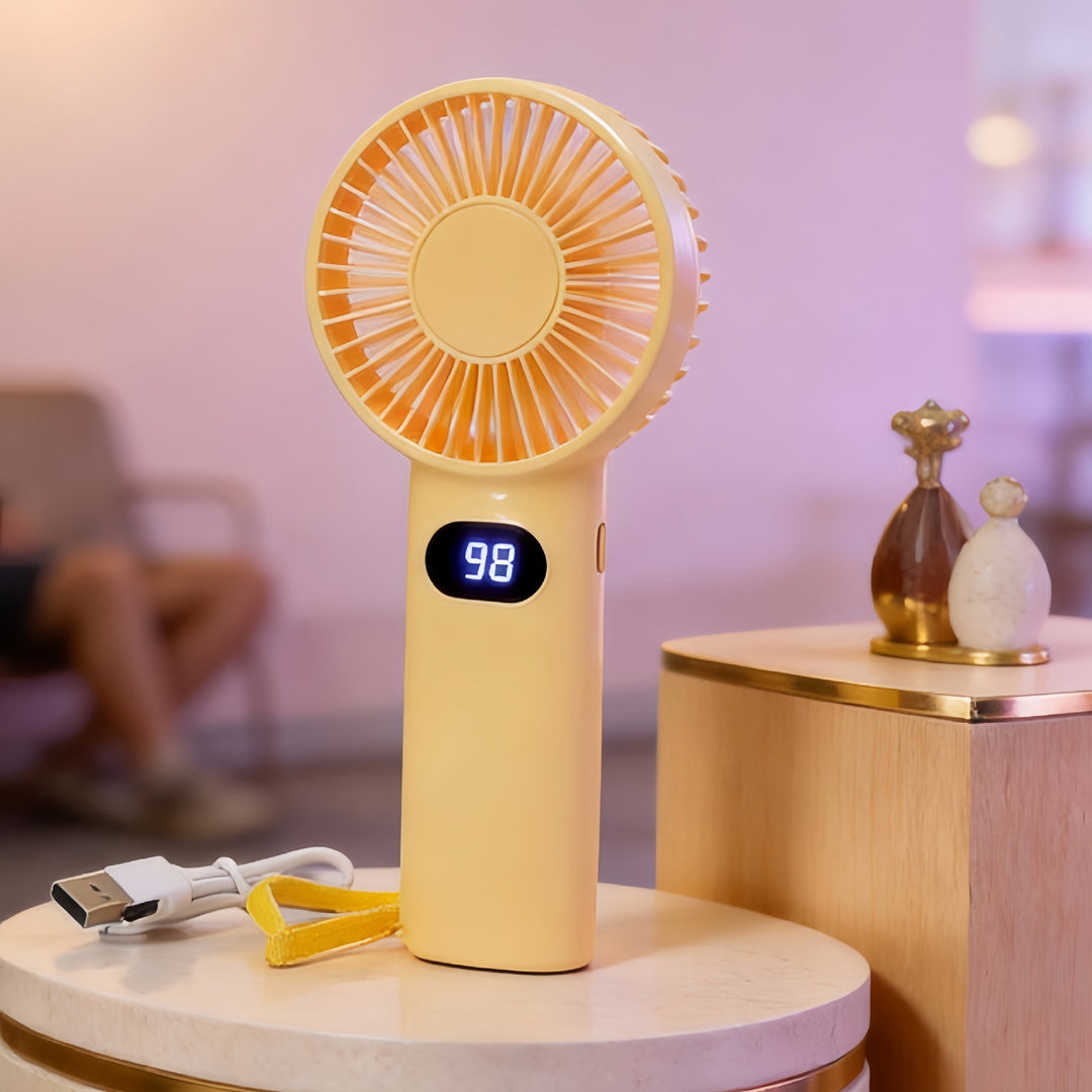 Women's Portable Mini Handheld Fan with LCD Display Stornfield