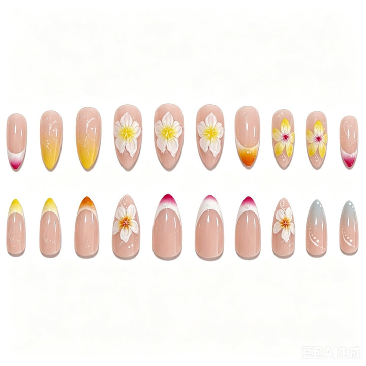 Floral Decorative Press-On Nails Set Stornfield