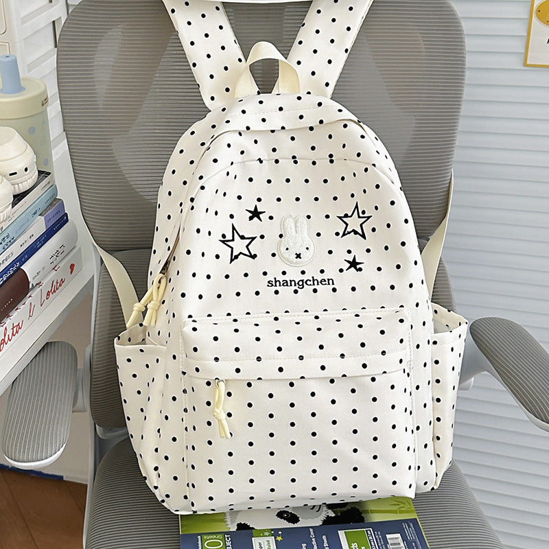 Playful Polka Dot Bunny-Themed Backpack Stornfield