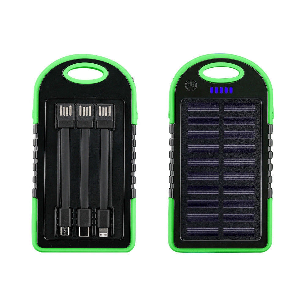 Portable Solar Power Bank with Integrated Cable Management and Fast Charging Function Stornfield