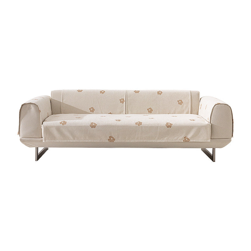 Three-seater sofa with geometric jacquard cover and sleek metal legs Stornfield