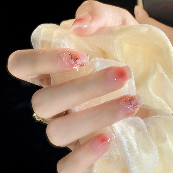 Stylish heart and ombre design artificial nails Stornfield