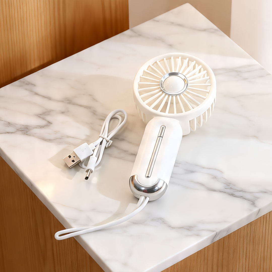 Women Portable Mini Hand Fan with USB Charging Function and Ergonomic Handle Stornfield