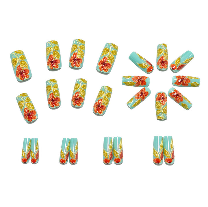 Artificial nails with elaborate 3D flower applications Stornfield