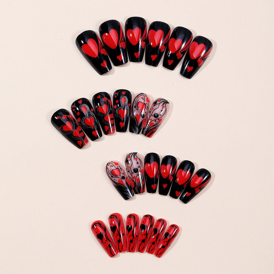 Artistic Heart-Themed Nail Art Set Stornfield