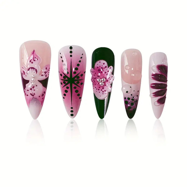 Premium Decorative Stiletto Press-On Nail Art Stornfield