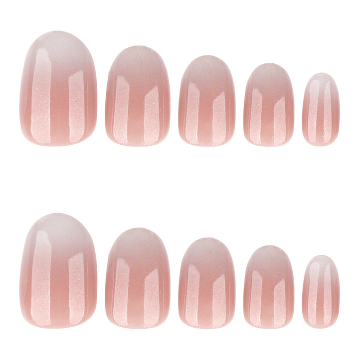 Luxurious nail extensions with elegant glitter ombre coating Stornfield