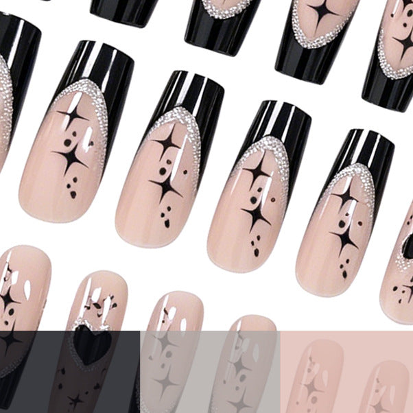 Elegant Heart-Embellished Nail Art Enhancements Stornfield