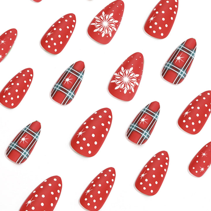 Artful stiletto nails with festive design Stornfield