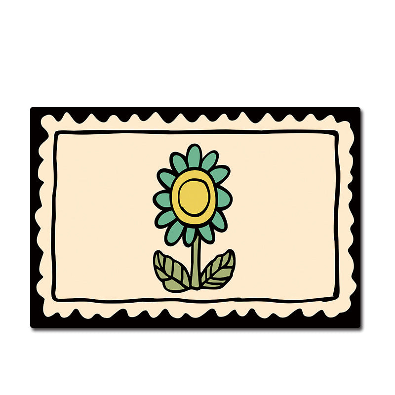 Decorative Floral Print Bath Mat Stornfield
