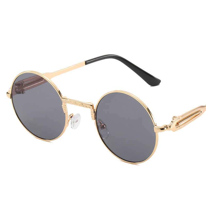 Women's round fashionable sunglasses with fine metal frame Stornfield