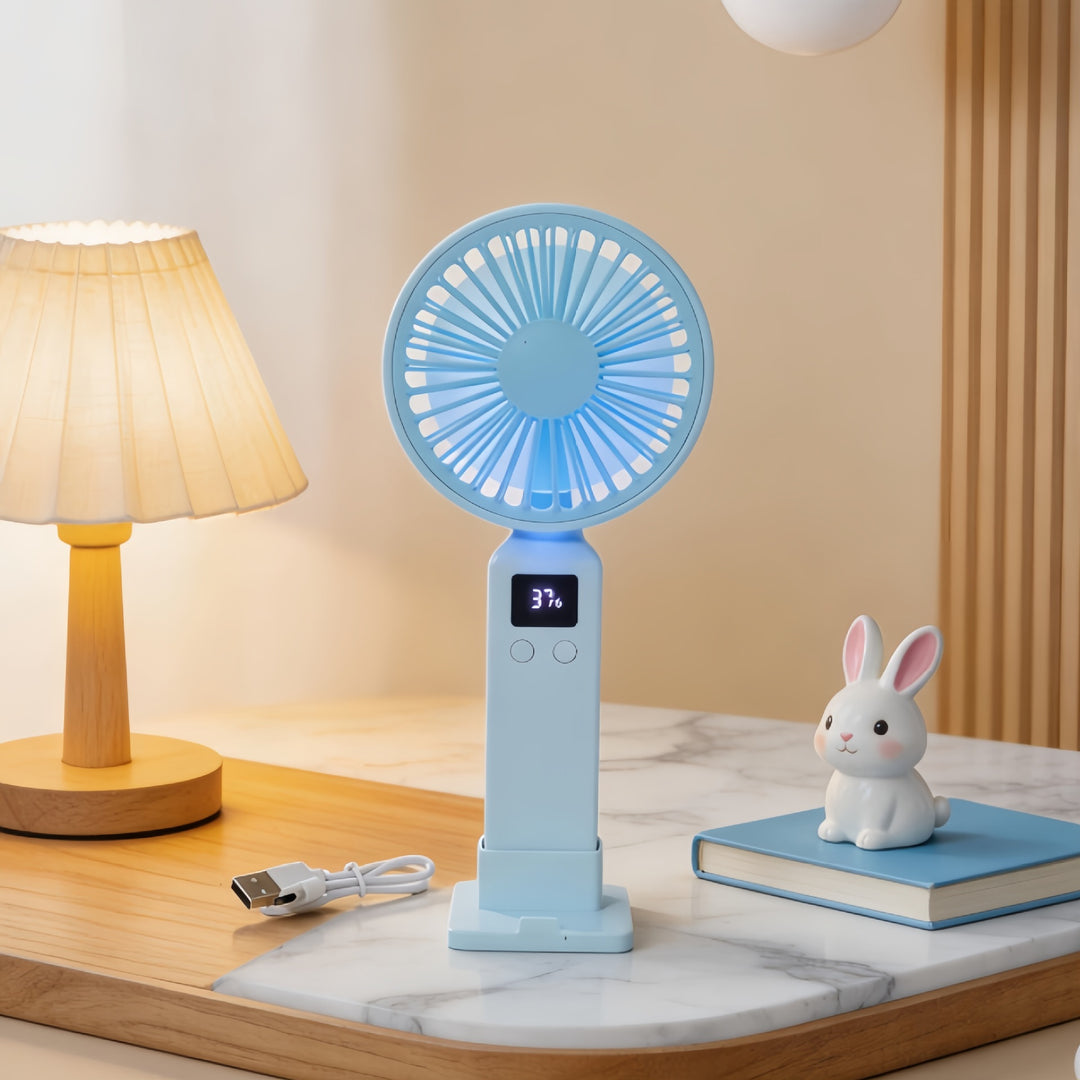 Women Portable Mini Fan with Digital Control Stornfield