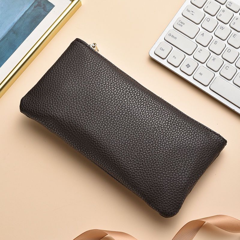 Textured Leather Zippered Pencil Case Stornfield