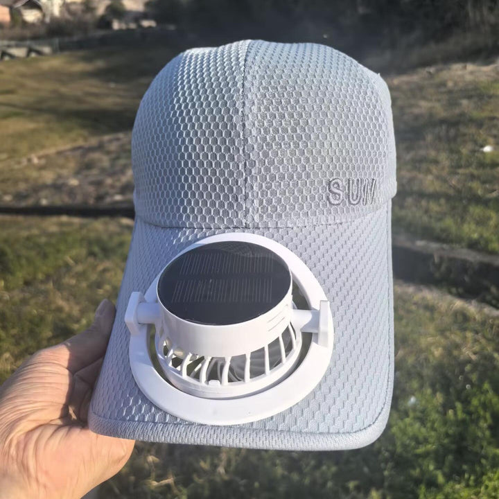Sun Cap with removable solar fan, breathable mesh and adjustable umbrella Stornfield