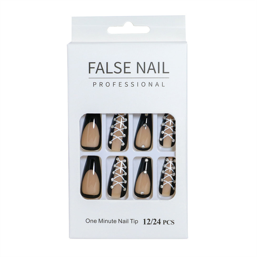 Decorative Press-On Nail Set with 3D Accents Stornfield