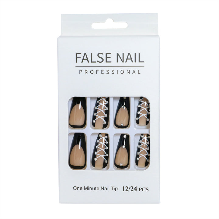 Decorative Press-On Nail Set with 3D Accents Stornfield